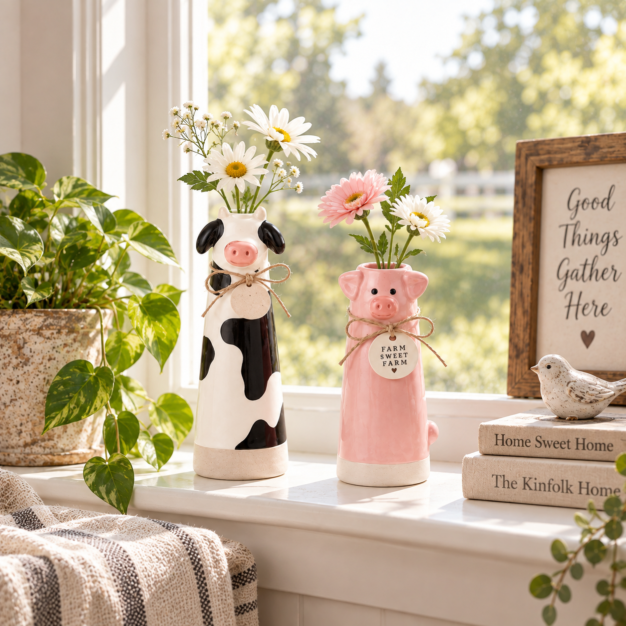 Farmhouse Animal Bud Vase Set