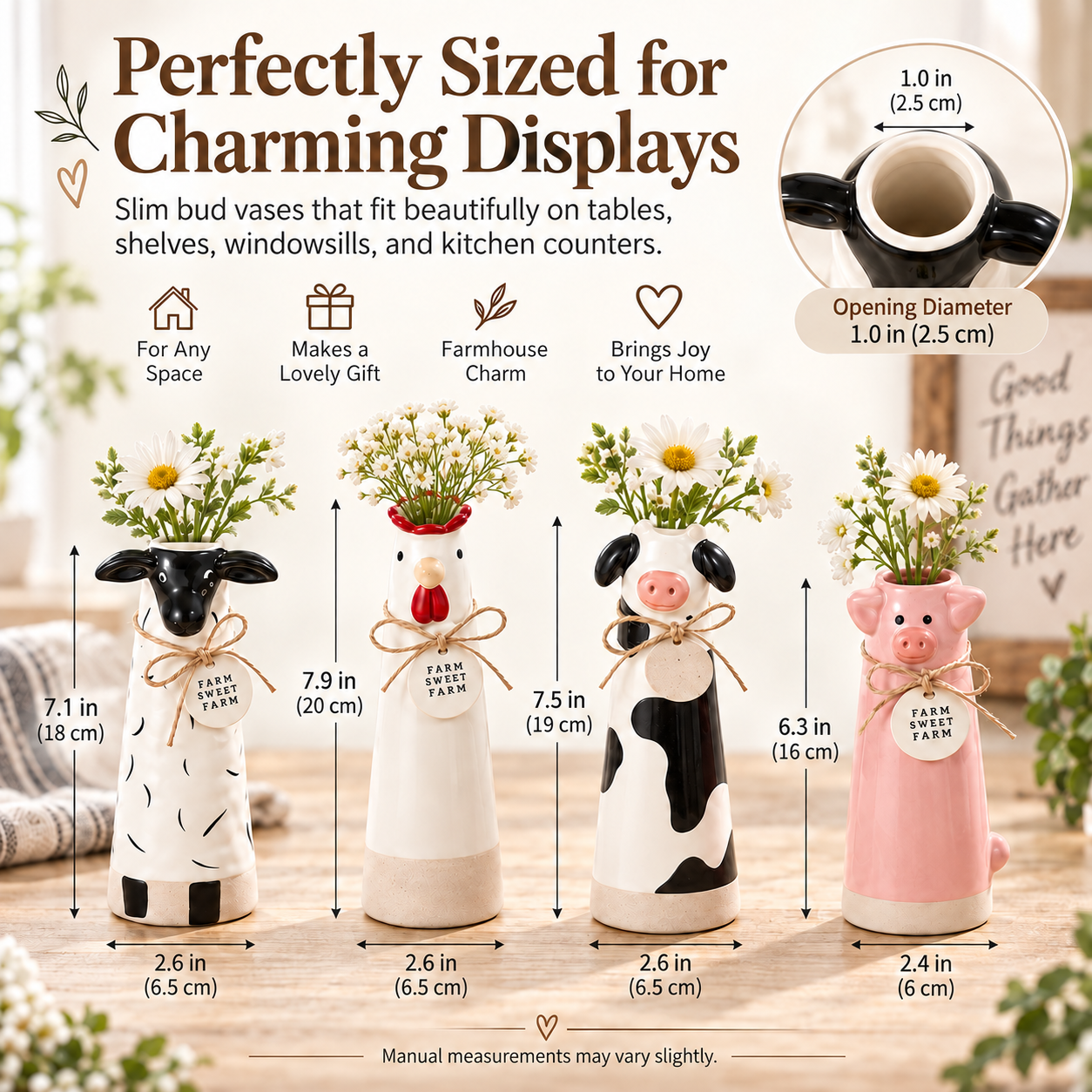 Farmhouse Animal Bud Vase Set