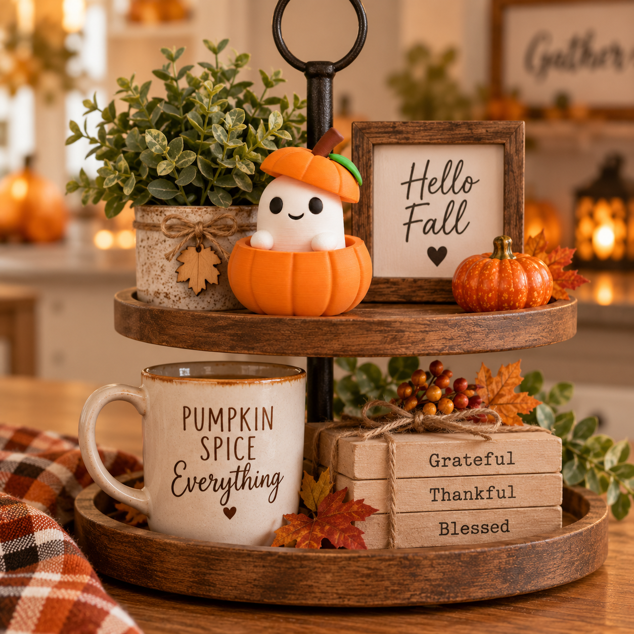 👻 Pumpkin Ghost Peekaboo Figurine Product Description
