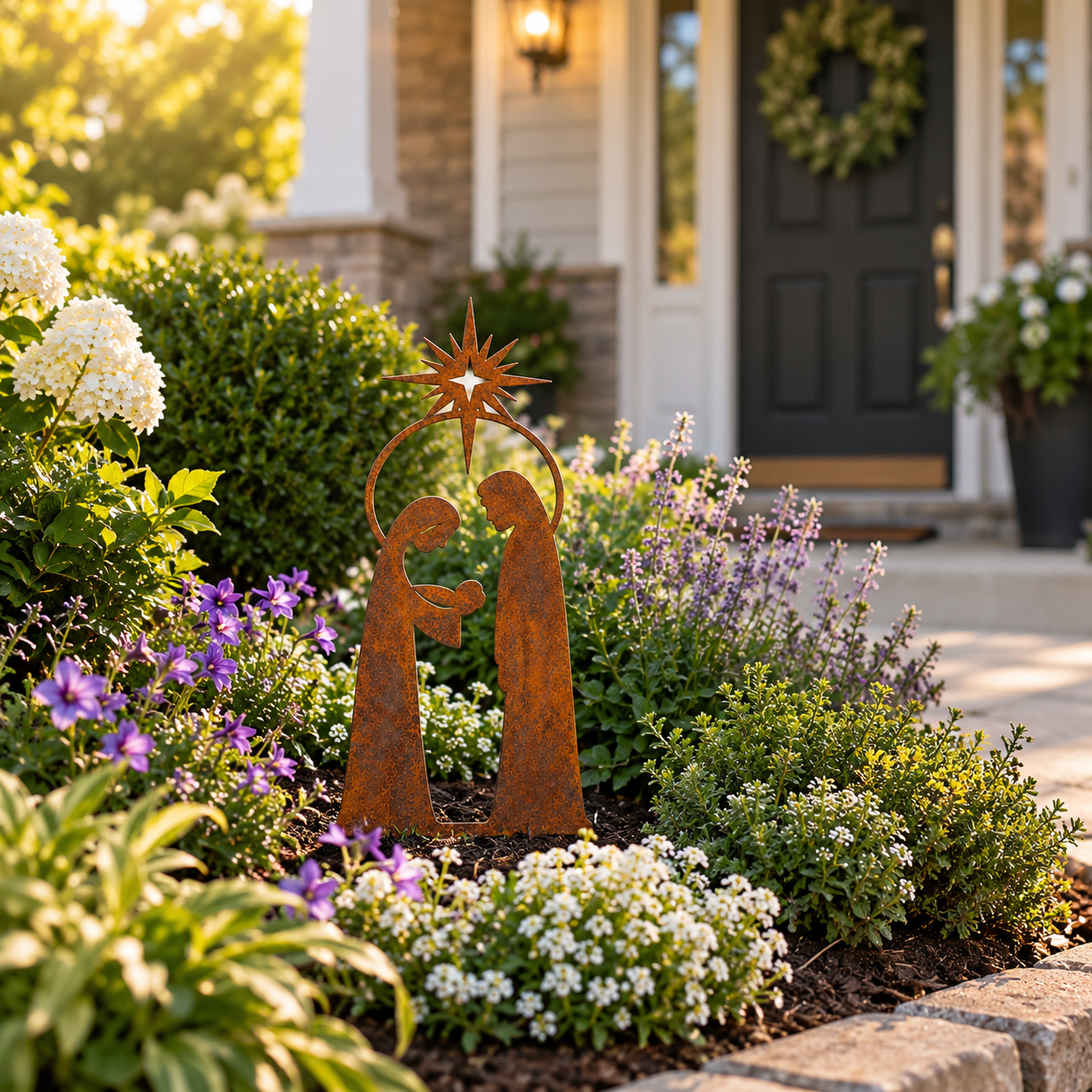 Holy Family Nativity Garden Stake Product Description