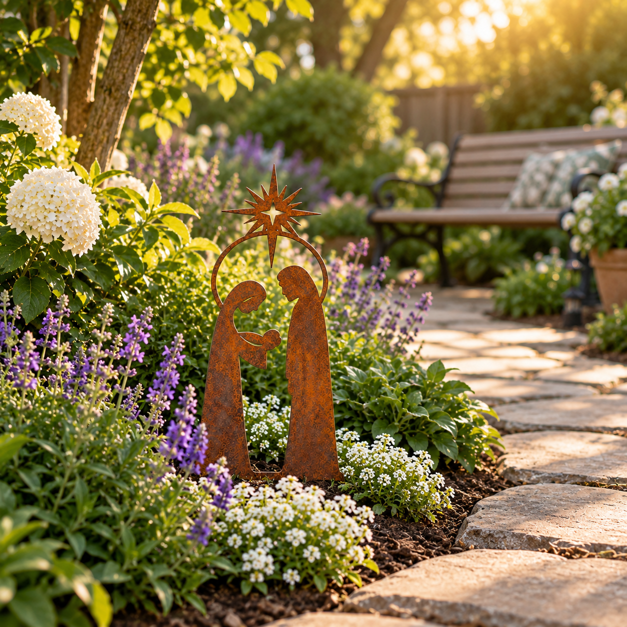 Holy Family Nativity Garden Stake Product Description