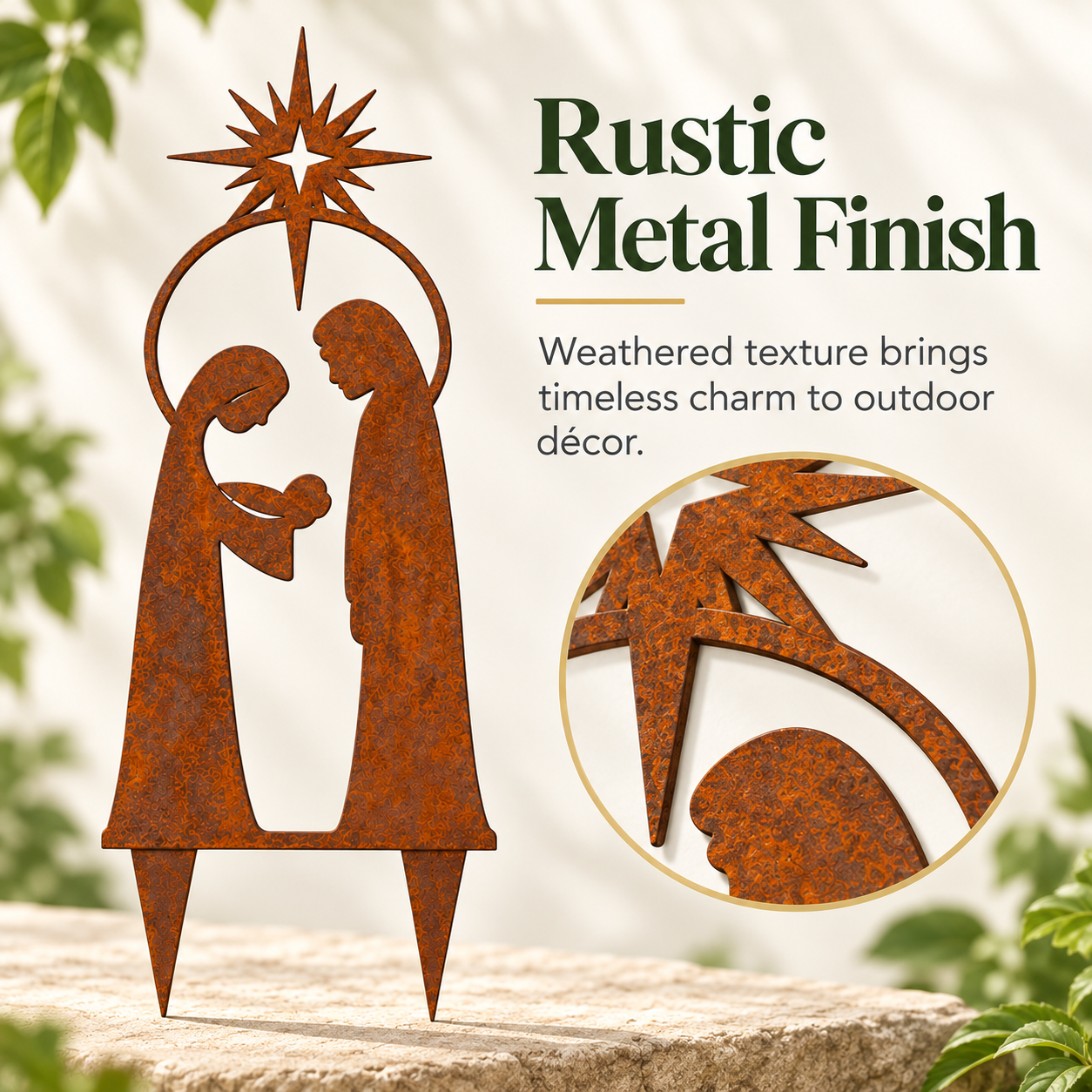 Holy Family Nativity Garden Stake Product Description