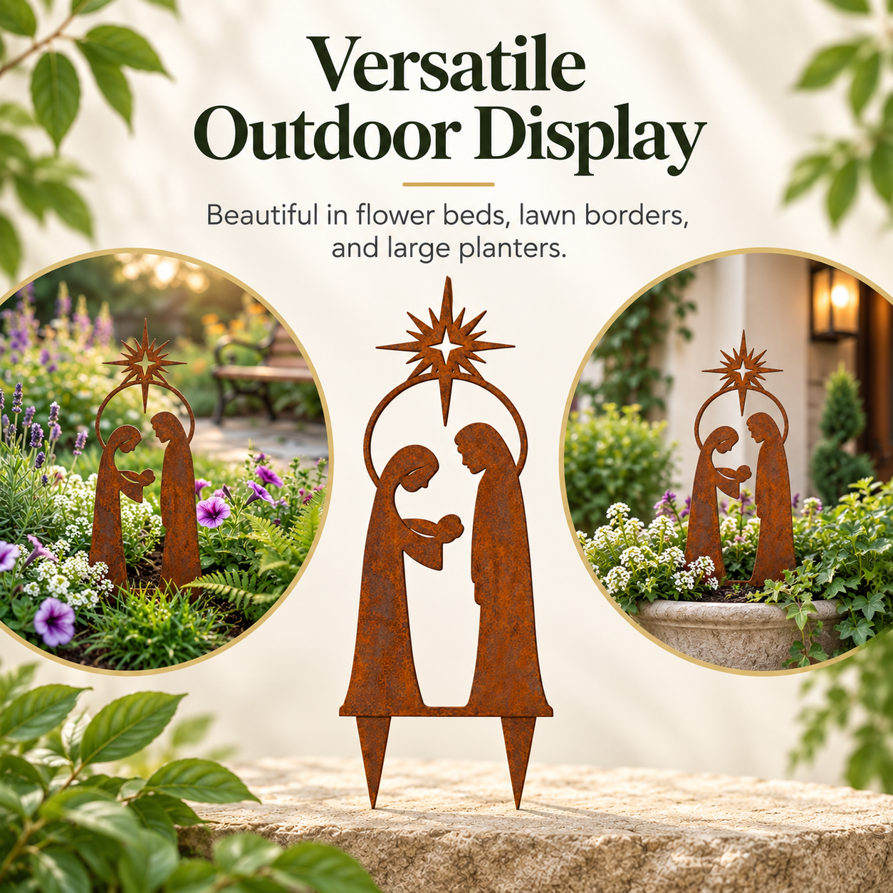 Holy Family Nativity Garden Stake Product Description