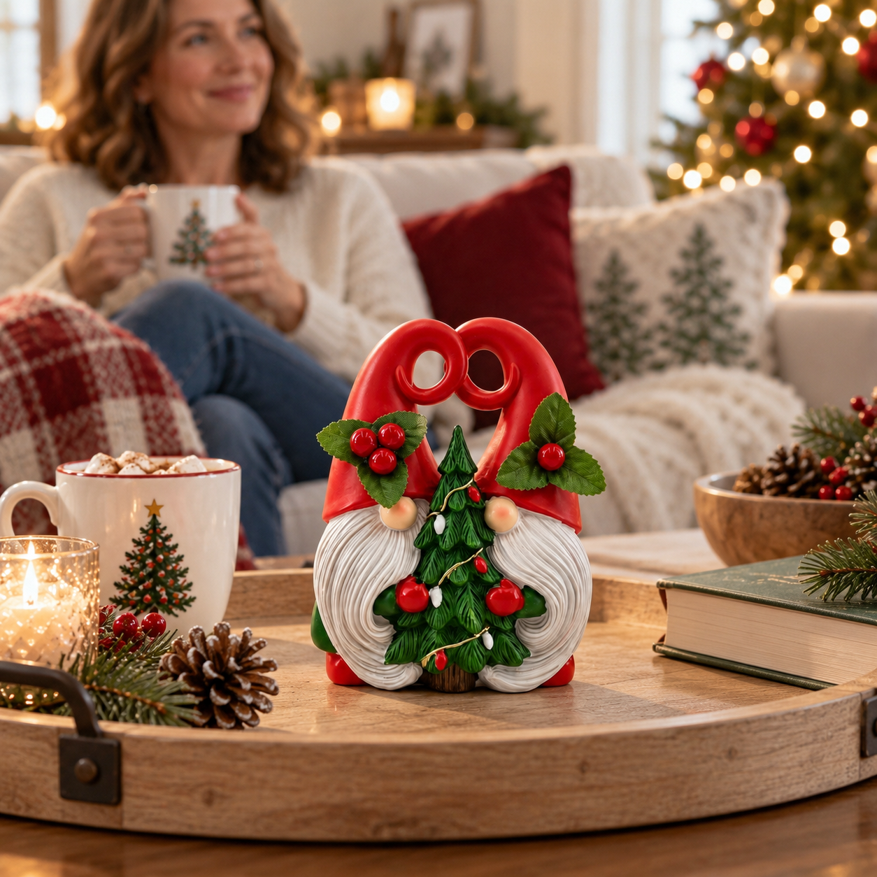 Christmas Gnome Couple Figurine