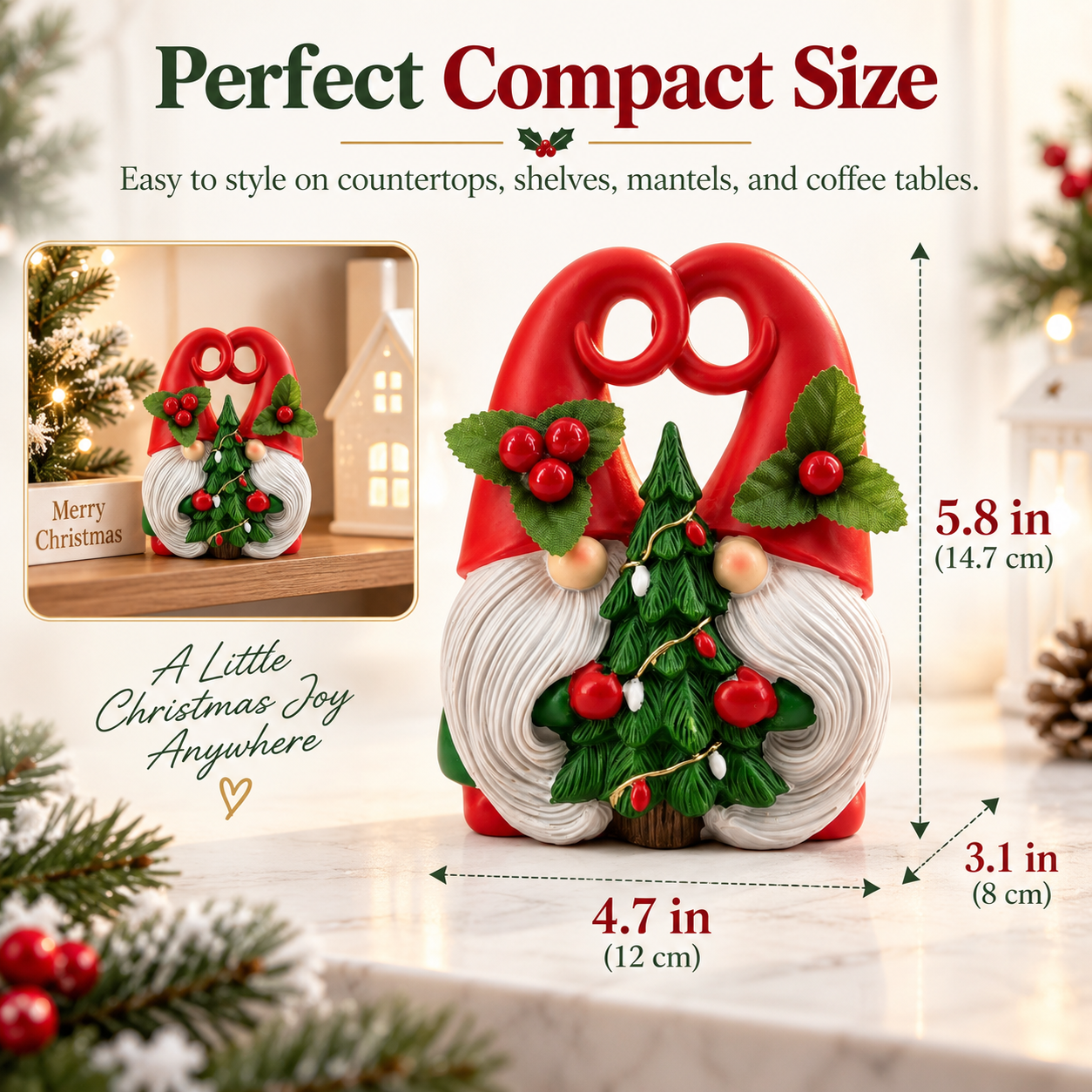 Christmas Gnome Couple Figurine