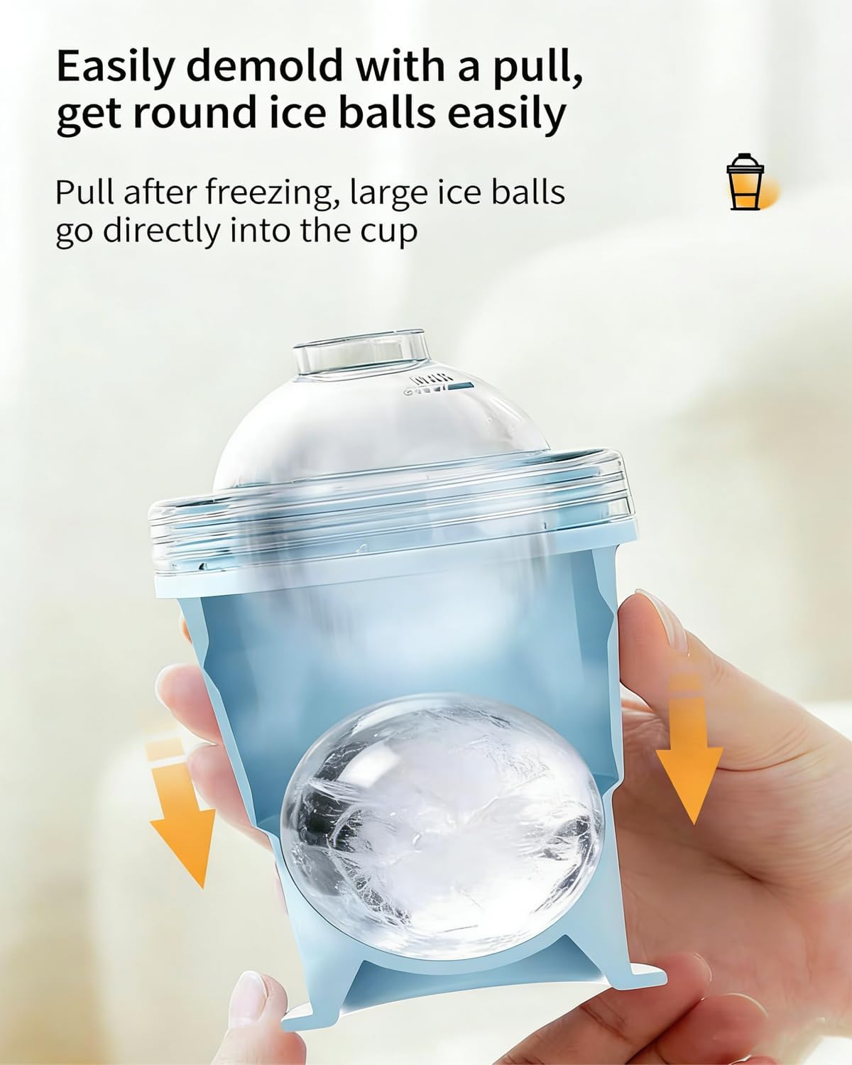 2-in-1 Foldable Ice Hockey Cup, Leakproof Lid with Straw, Portable for Coffee, Juice, Camping/Hiking (Blue+Yellow)