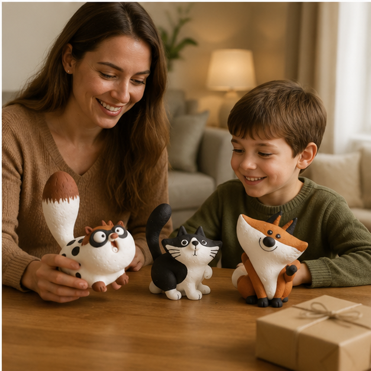 Three Adorable Characters in One Coordinated Set for a Complete and Cheerful Home Display 🐱🦊✨