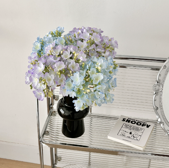 Artificial Flower Bouquet for Home Decor, Faux Mixed Floral Arrangement, Realistic Decorative Flower Bundle for Vase, Wedding, Table Centerpiece, Living Room Decor