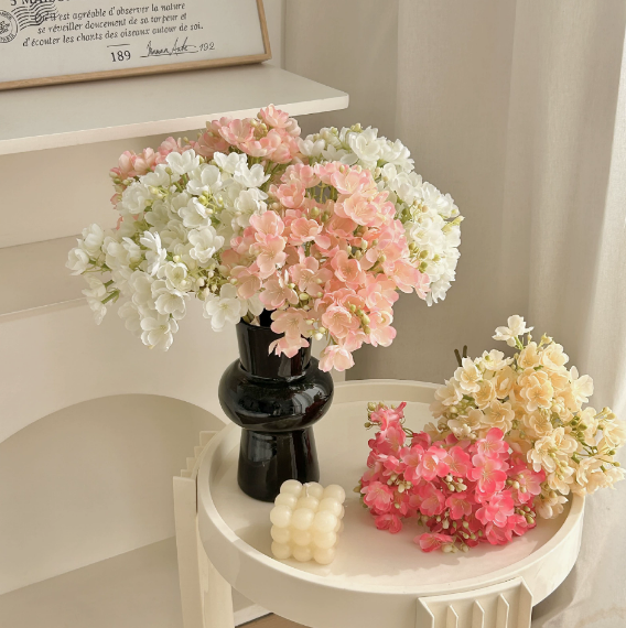 Artificial Flower Bouquet for Home Decor, Faux Mixed Floral Arrangement, Realistic Decorative Flower Bundle for Vase, Wedding, Table Centerpiece, Living Room Decor