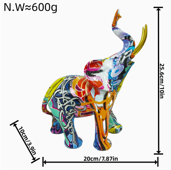 Colorful Elephant Decor Statues