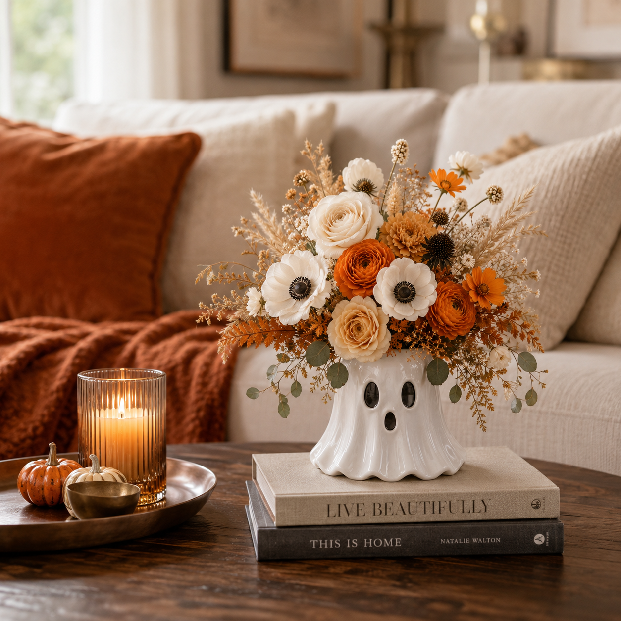 Ghost-Shaped Resin Flower Vase