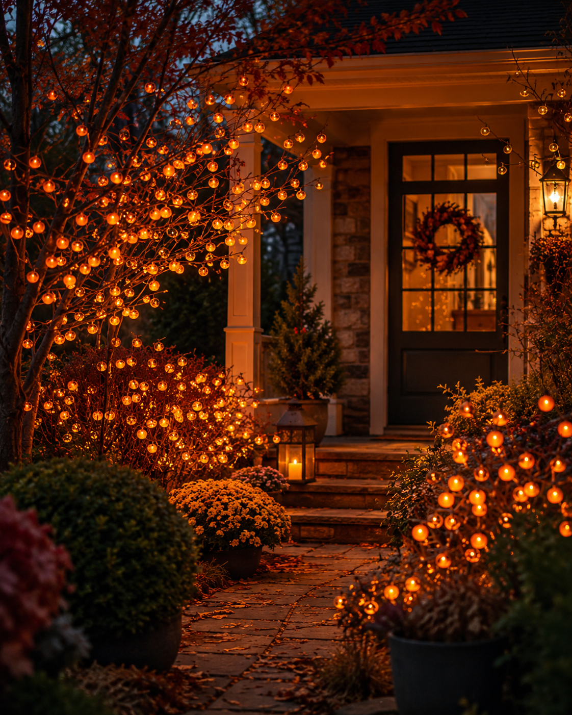 🍊 Solar Persimmon Lights