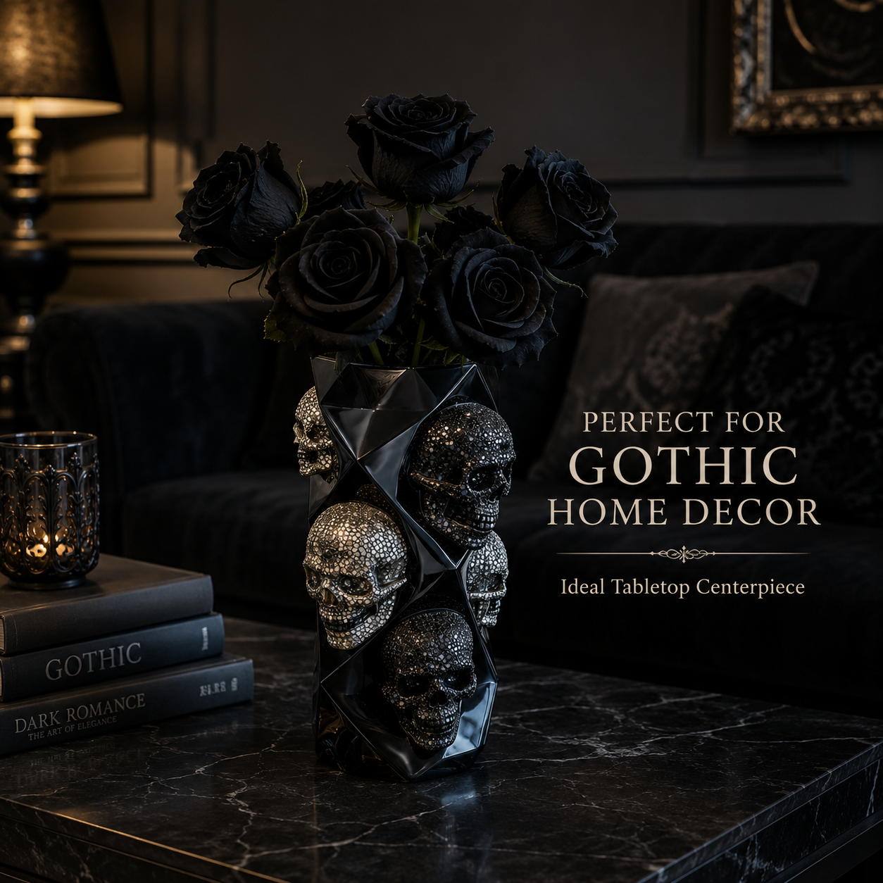 Gothic Skull Resin Vase for Dark Floral Decor 🖤💀