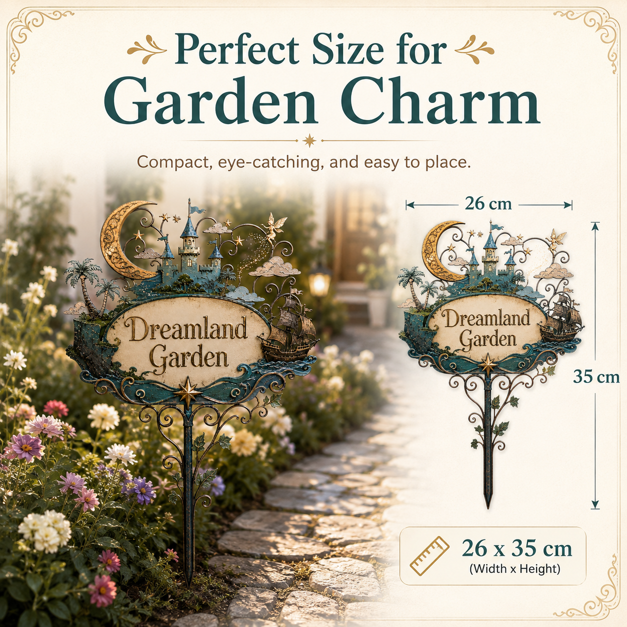 Dreamland Castle Garden Stake – Fairytale Resin Yard Sign 🌙🏰