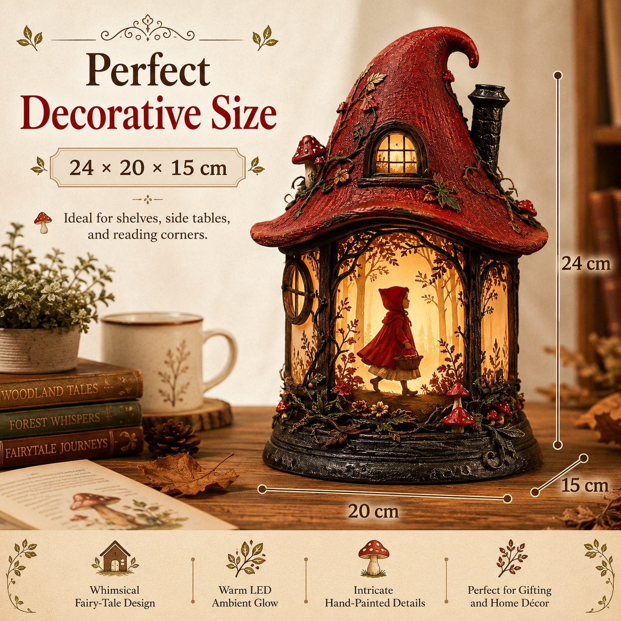 Enchanted Little Red Riding Hood Forest Lantern 🏮🍄✨