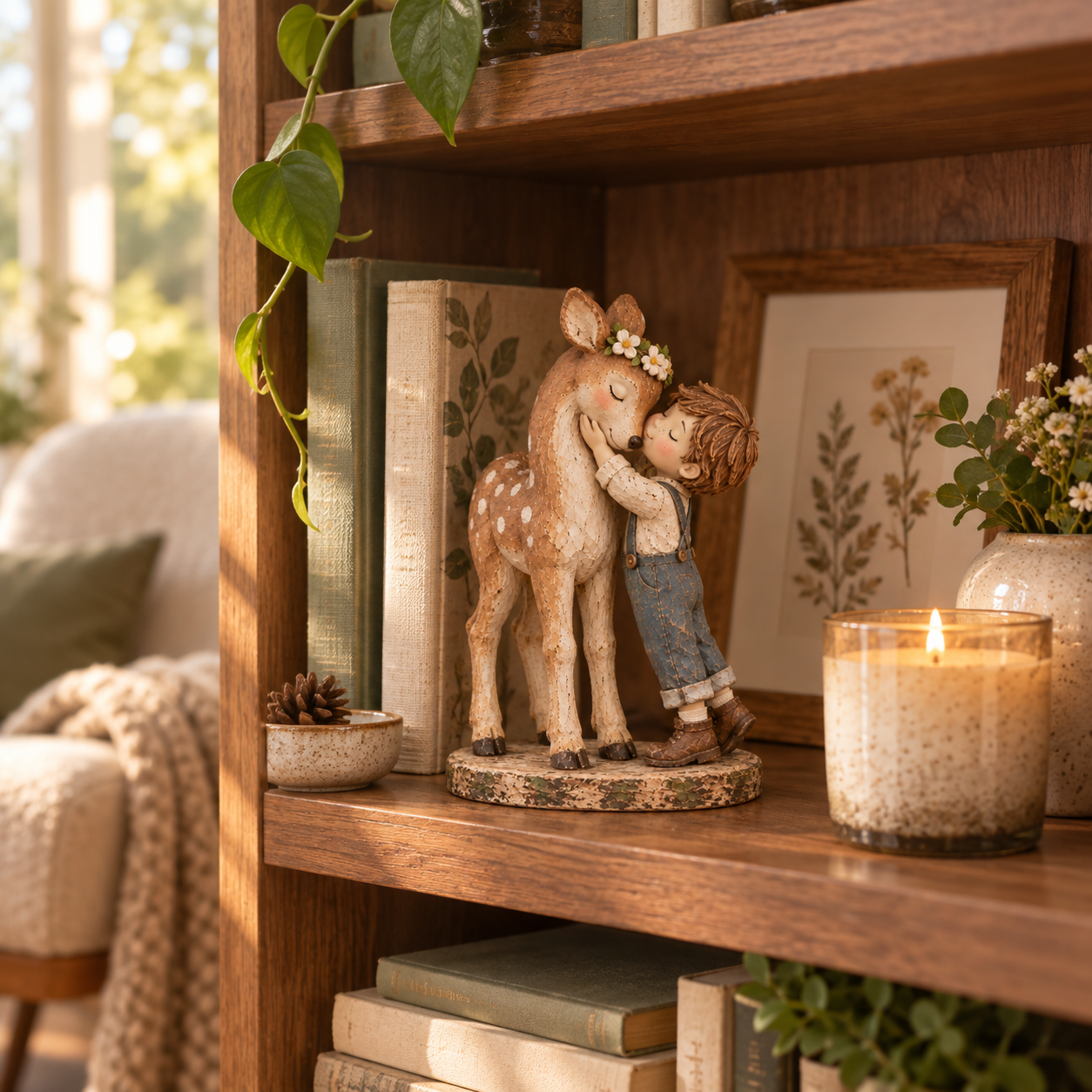 Boy & Fawn Friendship Figurine