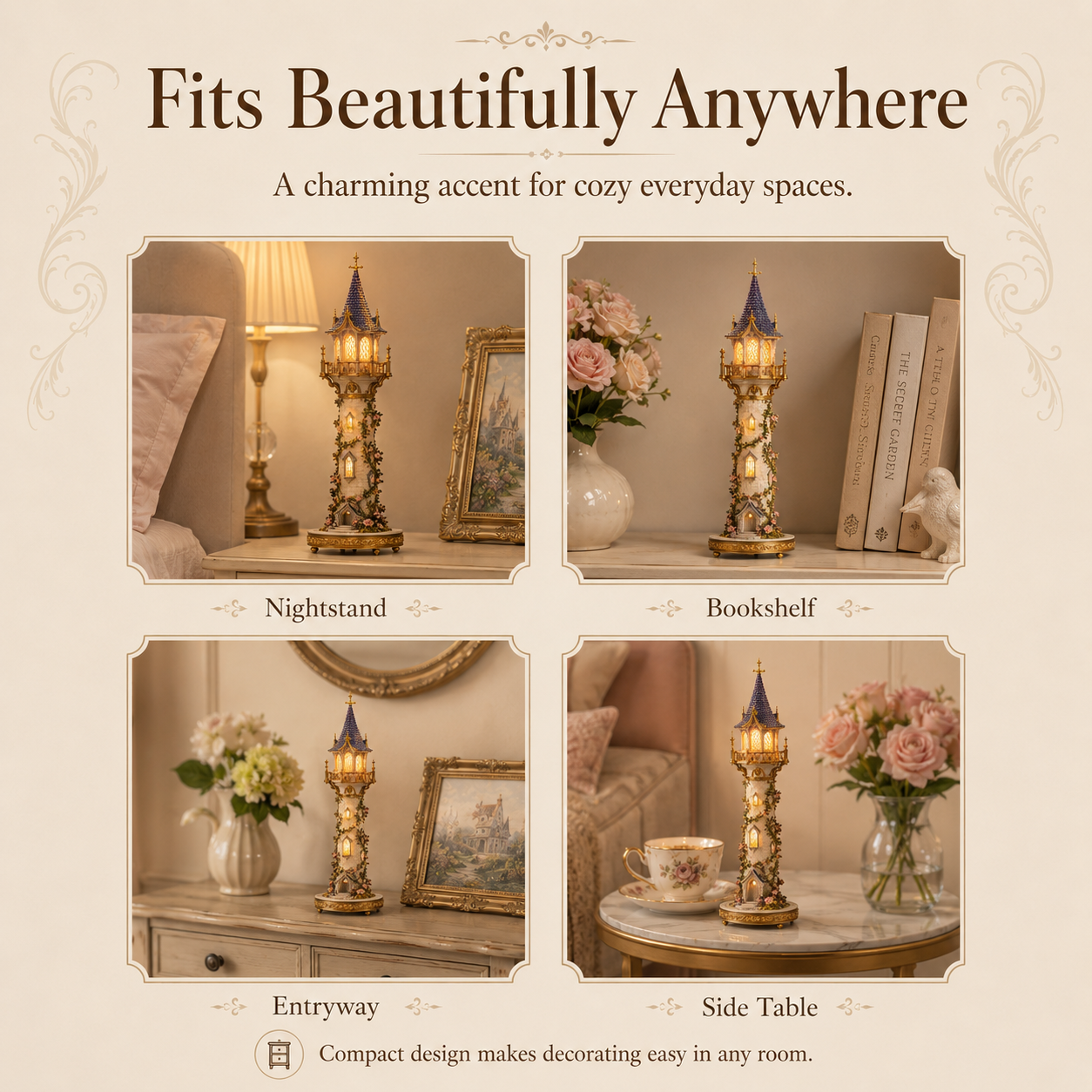 🏰 Enchanted Tower LED Accent Lamp – Romantic Resin Fairy-Tale Décor ✨