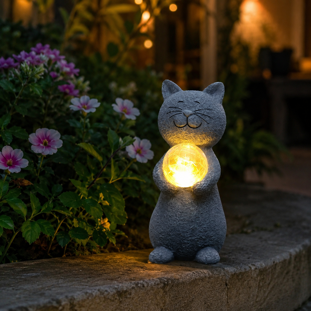 Cat Garden Light Statue｜Cute Cat Outdoor Decor