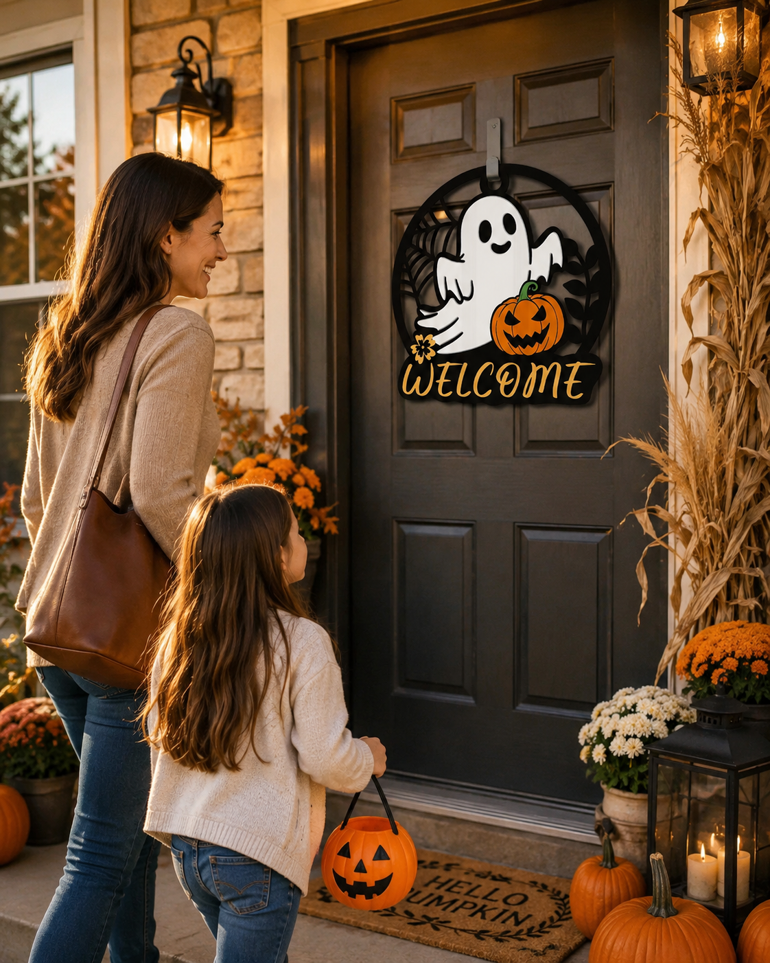 Welcome Halloween with a Cute Ghost Door Sign 🎃👻