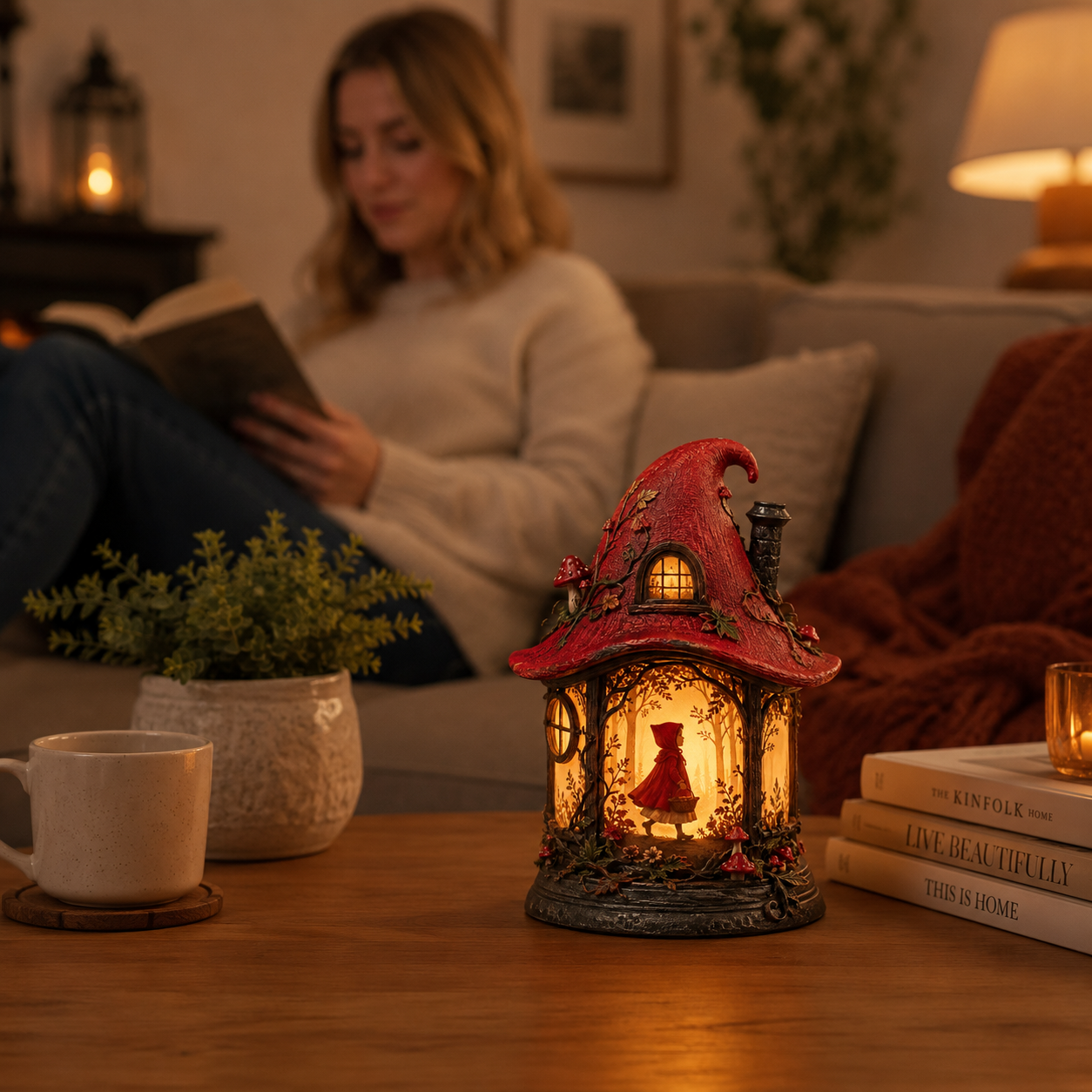 Enchanted Little Red Riding Hood Forest Lantern 🏮🍄✨