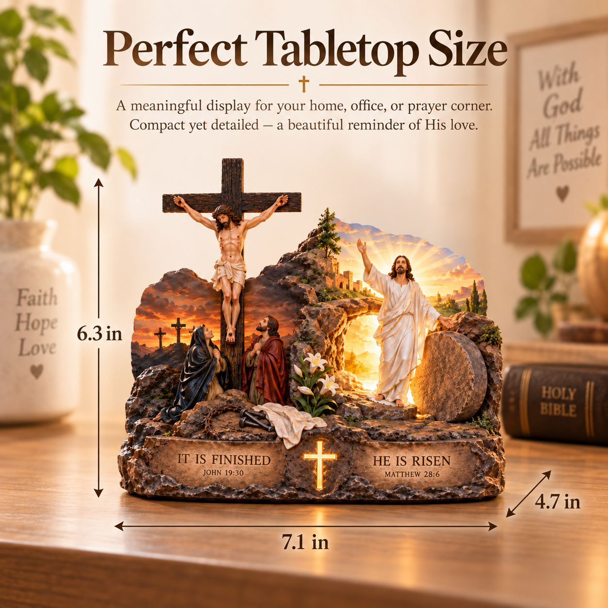 Jesus Crucifixion & Resurrection Christian Decor✝️