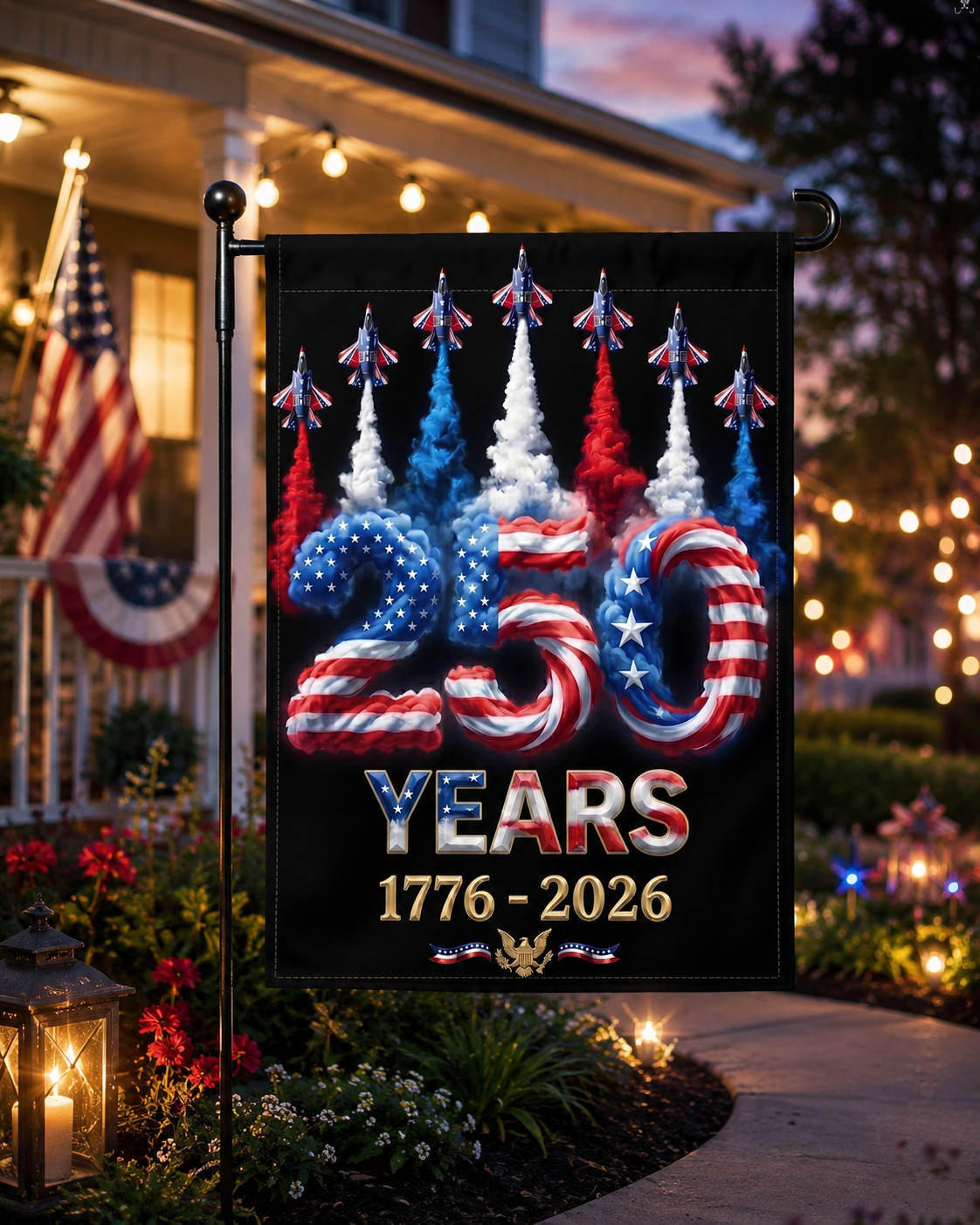 Patriotic 250th Anniversary Garden Flag – USA 1776-2026 Celebration