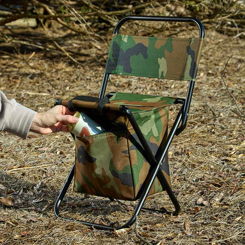 Portable Folding Outdoor Chair Lightweight Insulated Bag Camo Print
