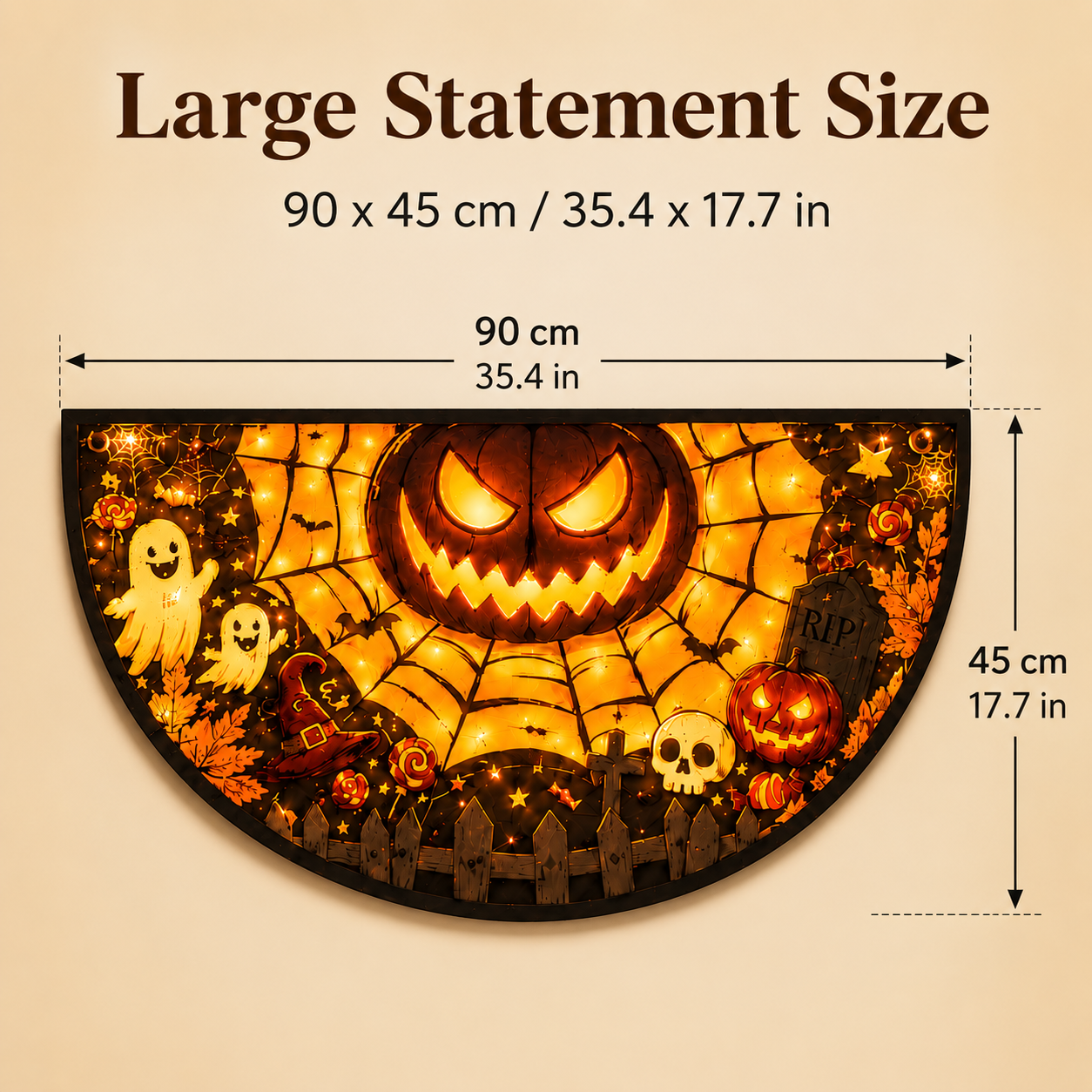 Spooky Half-Circle Halloween Flag for Instant Porch Vibes 🎃🕸️