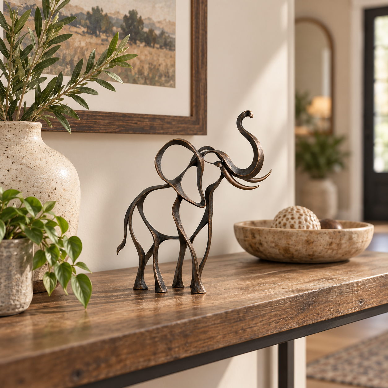 Abstract Iron Elephant Sculpture🐘