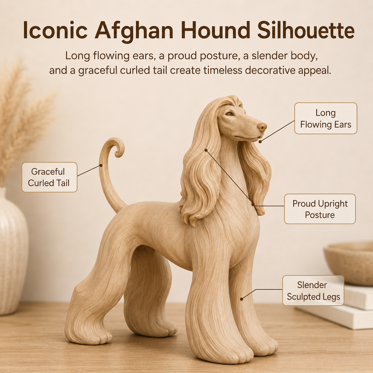 Elegant Afghan Hound Sculpture