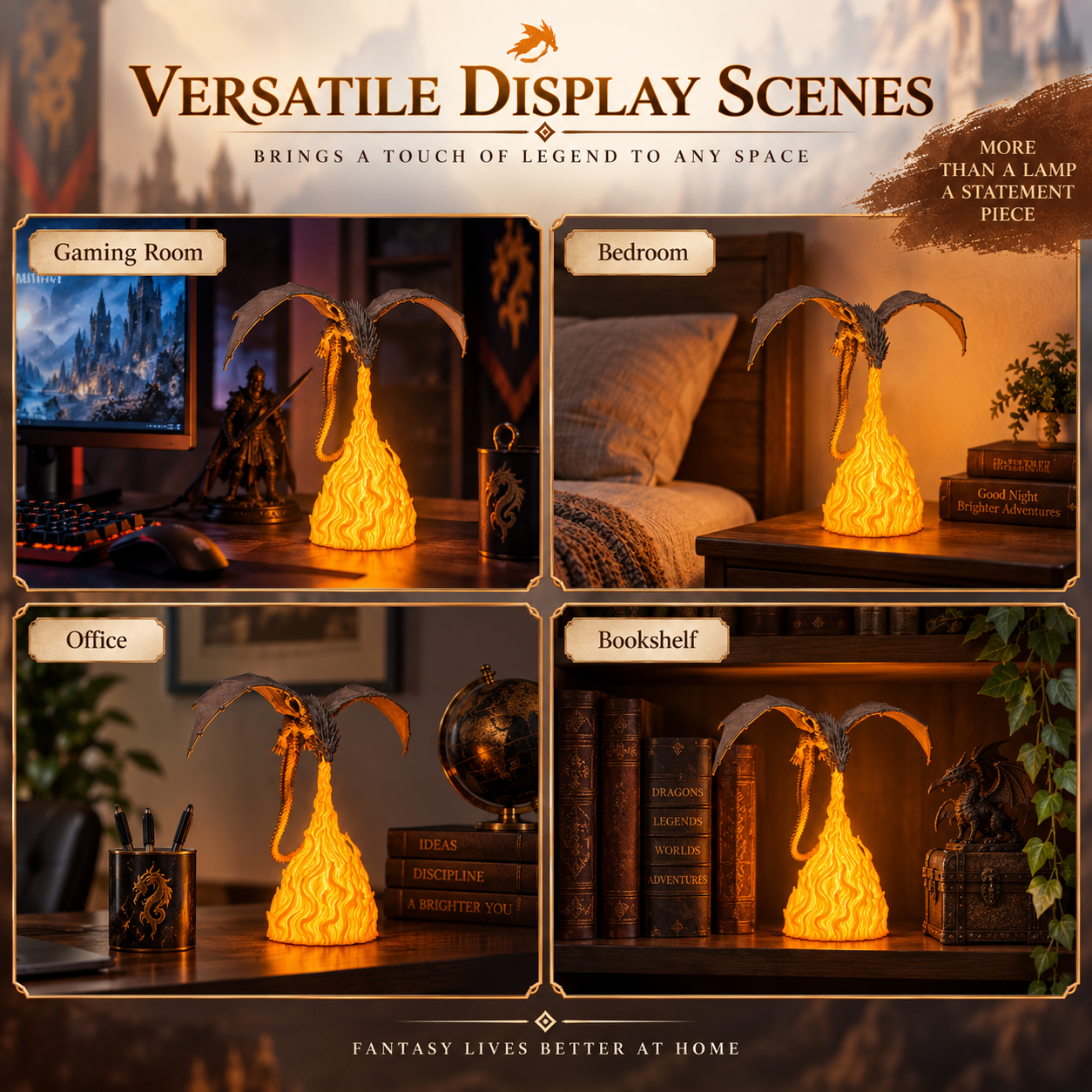 Flame-Breathing Dragon LED Table Lamp🐉