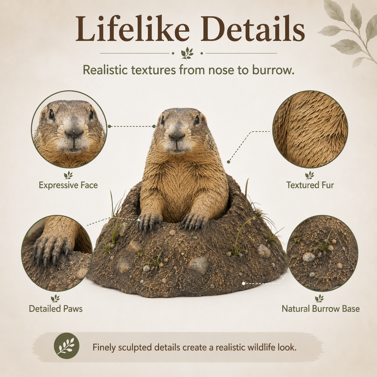 Groundhog Garden Statue
