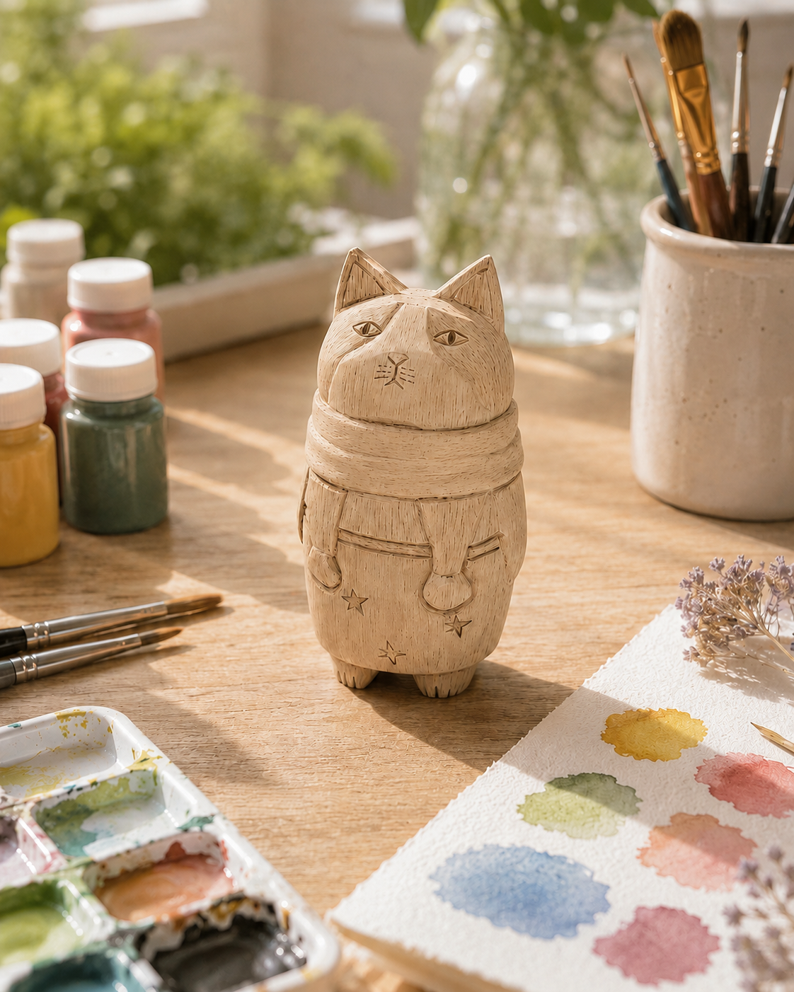DIY Paintable Cat Figurine 🎨🐱