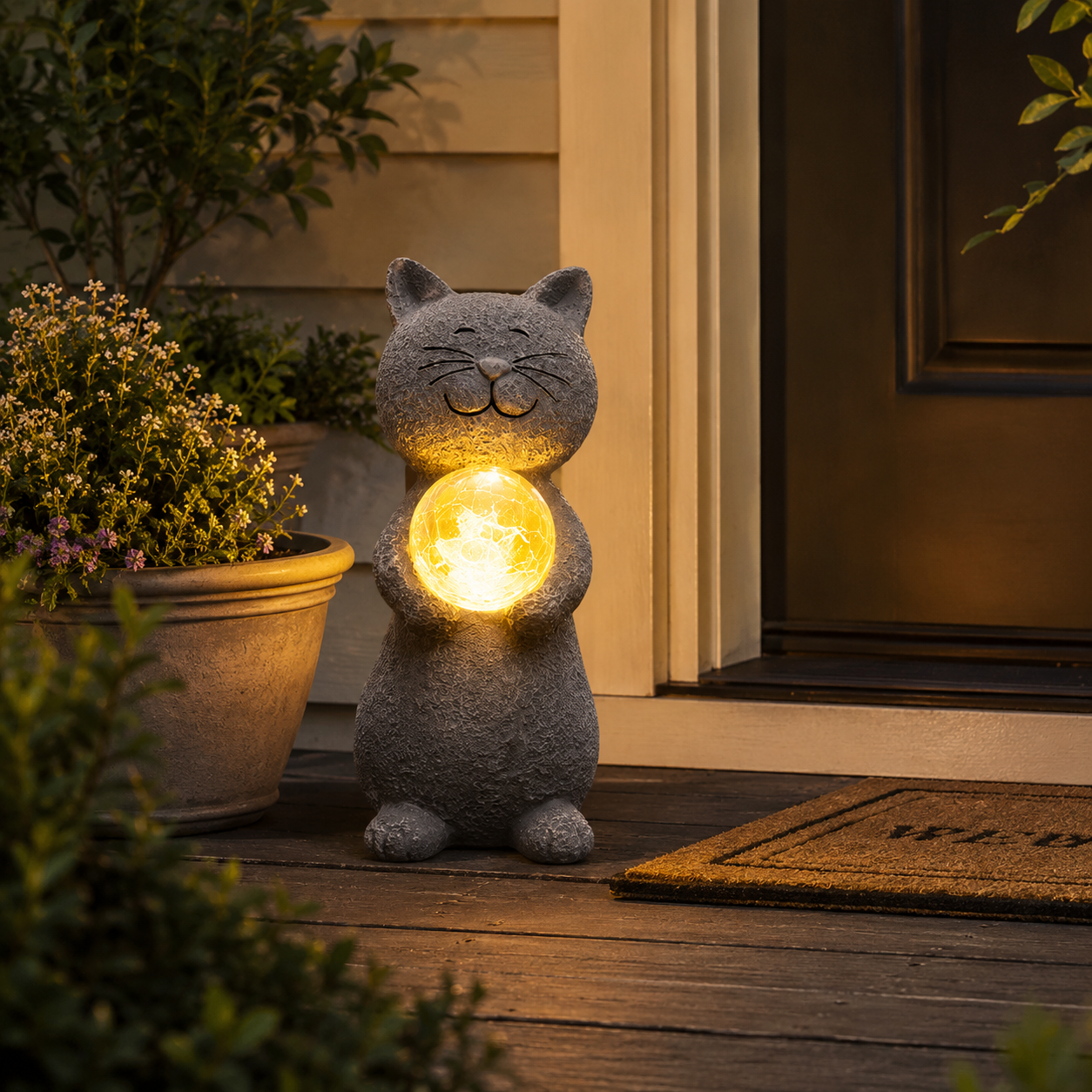 Cat Garden Light Statue｜Cute Cat Outdoor Decor