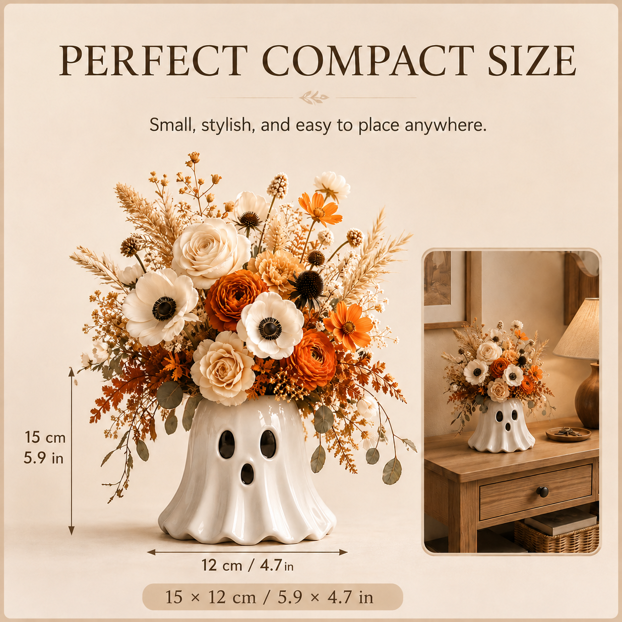 Ghost-Shaped Resin Flower Vase