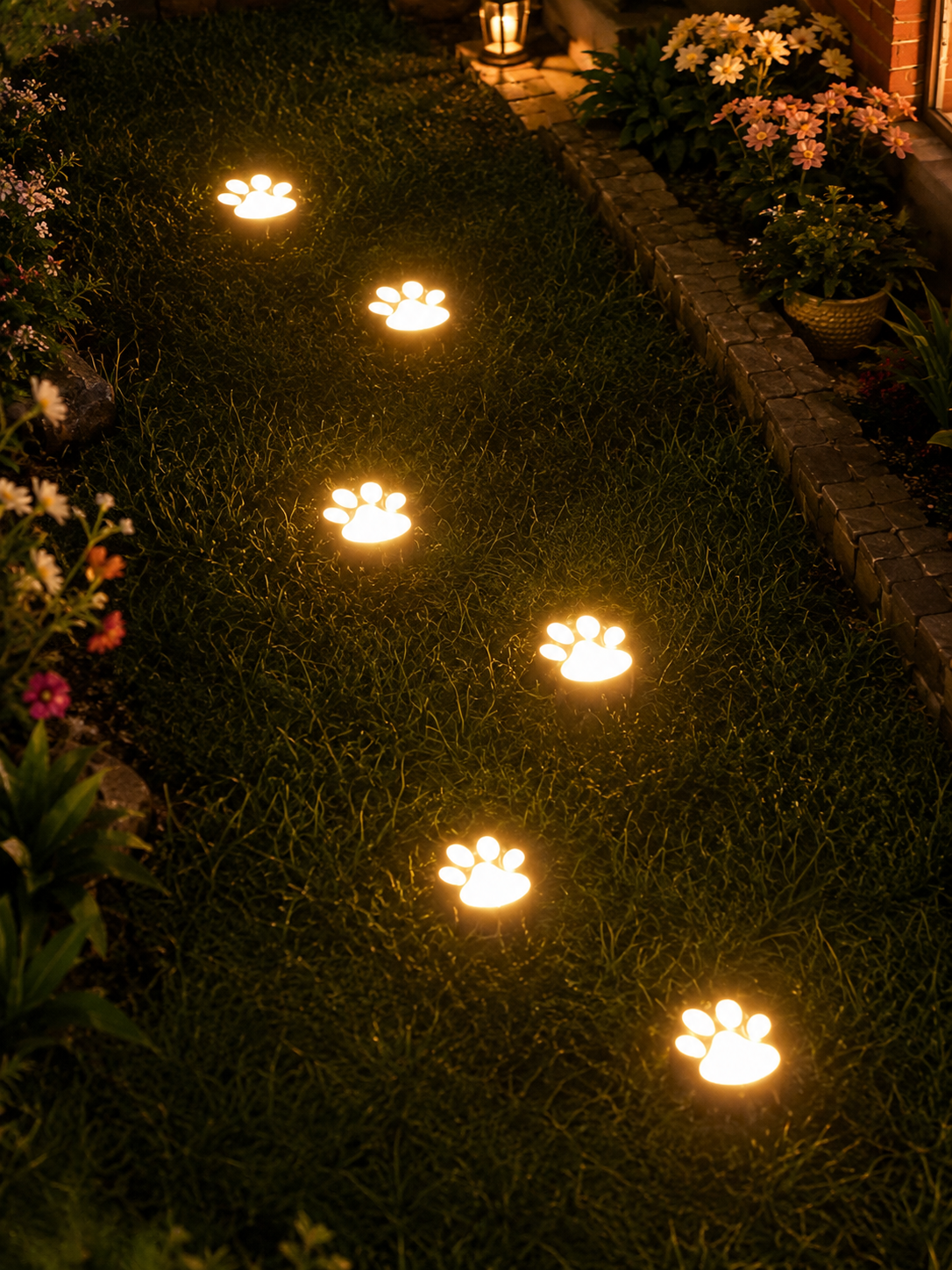 Paw Print Garden Lights 🐾✨