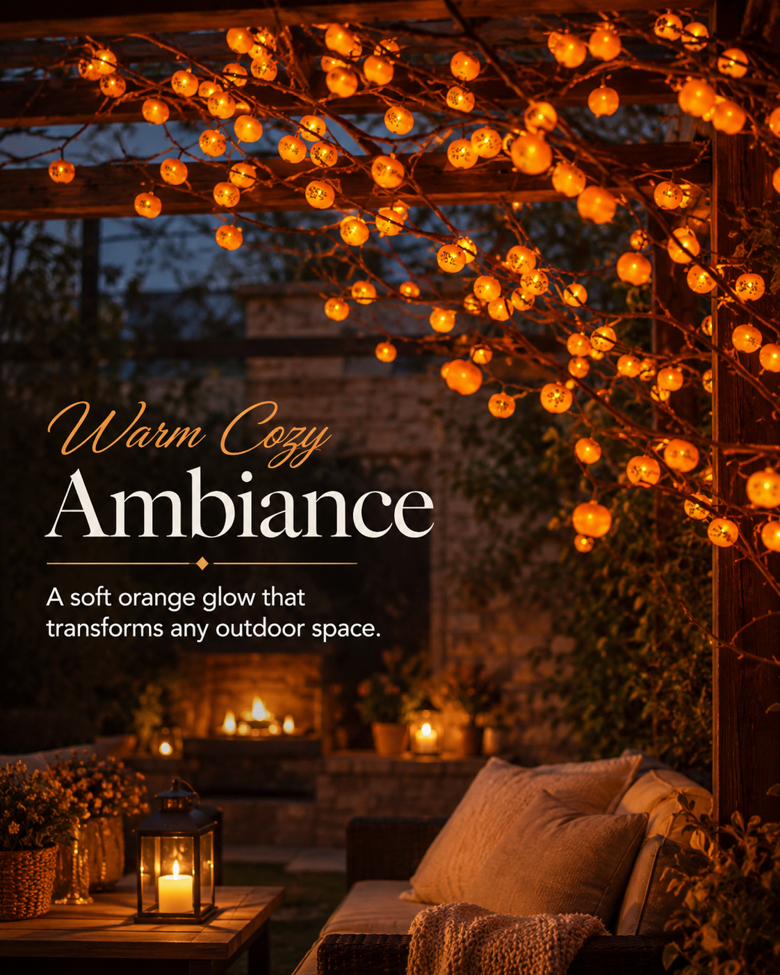 🍊 Solar Persimmon Lights