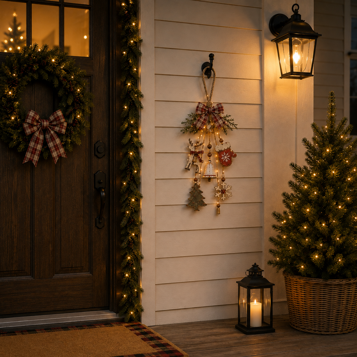 Lighted Rustic Christmas Hanging Decoration