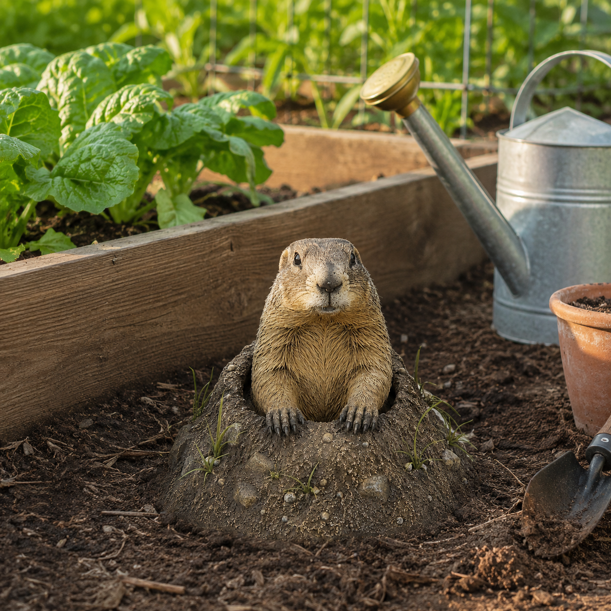 Groundhog Garden Statue