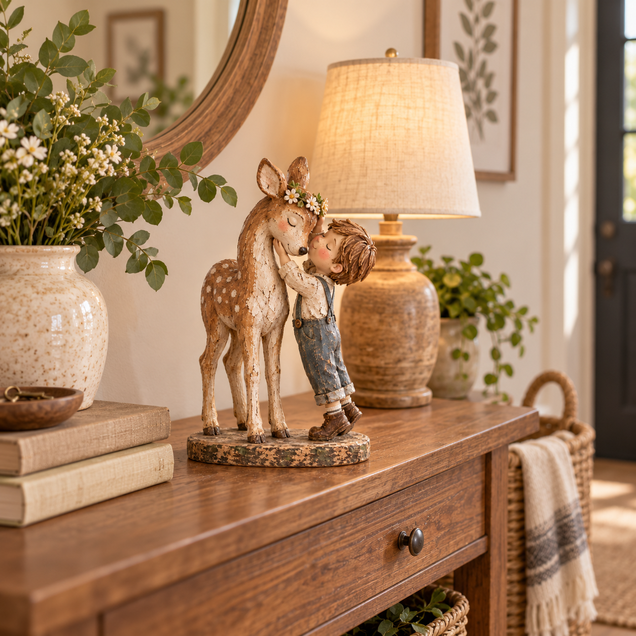 Boy & Fawn Friendship Figurine