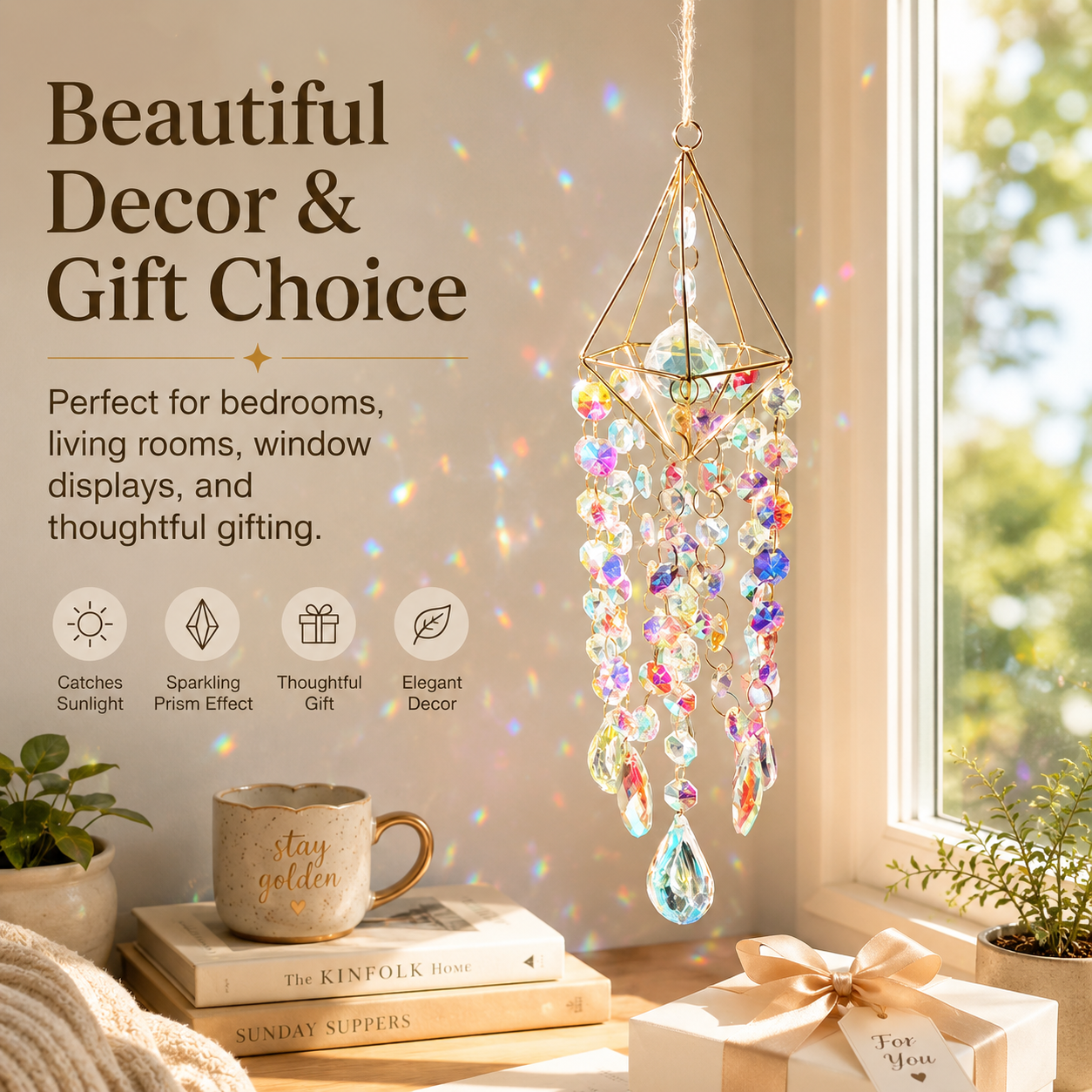 Crystal Prism Sun Catcher Hanging Ornament