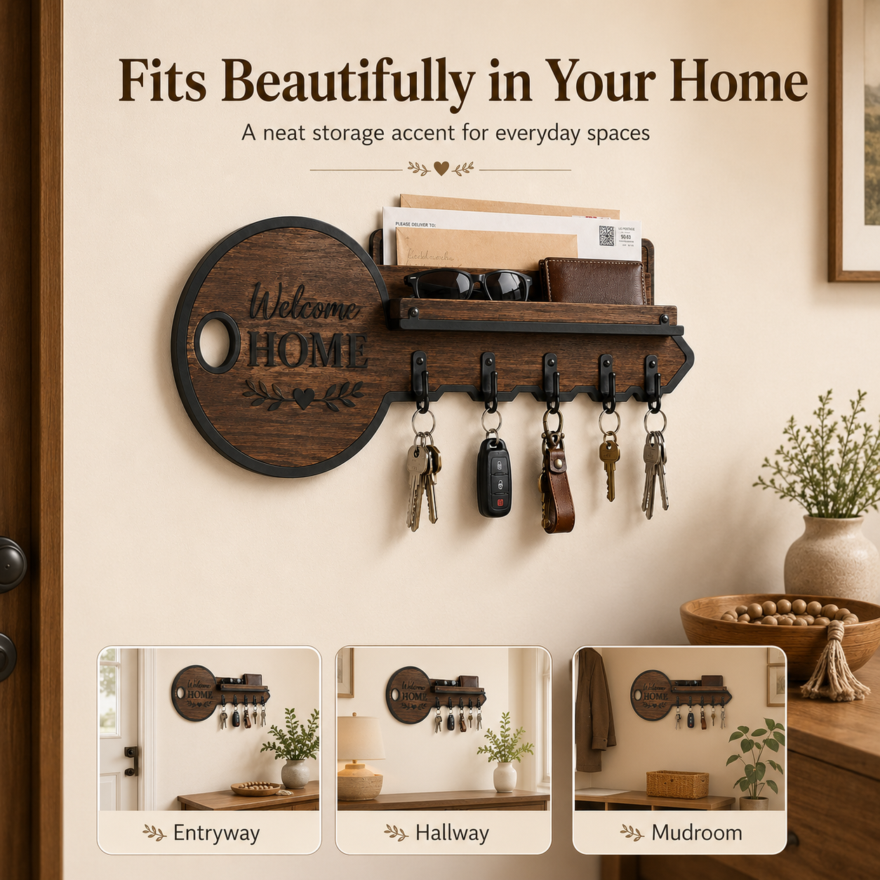 Rustic Welcome Home Key Holder for a Neater Entryway 🔑🏡