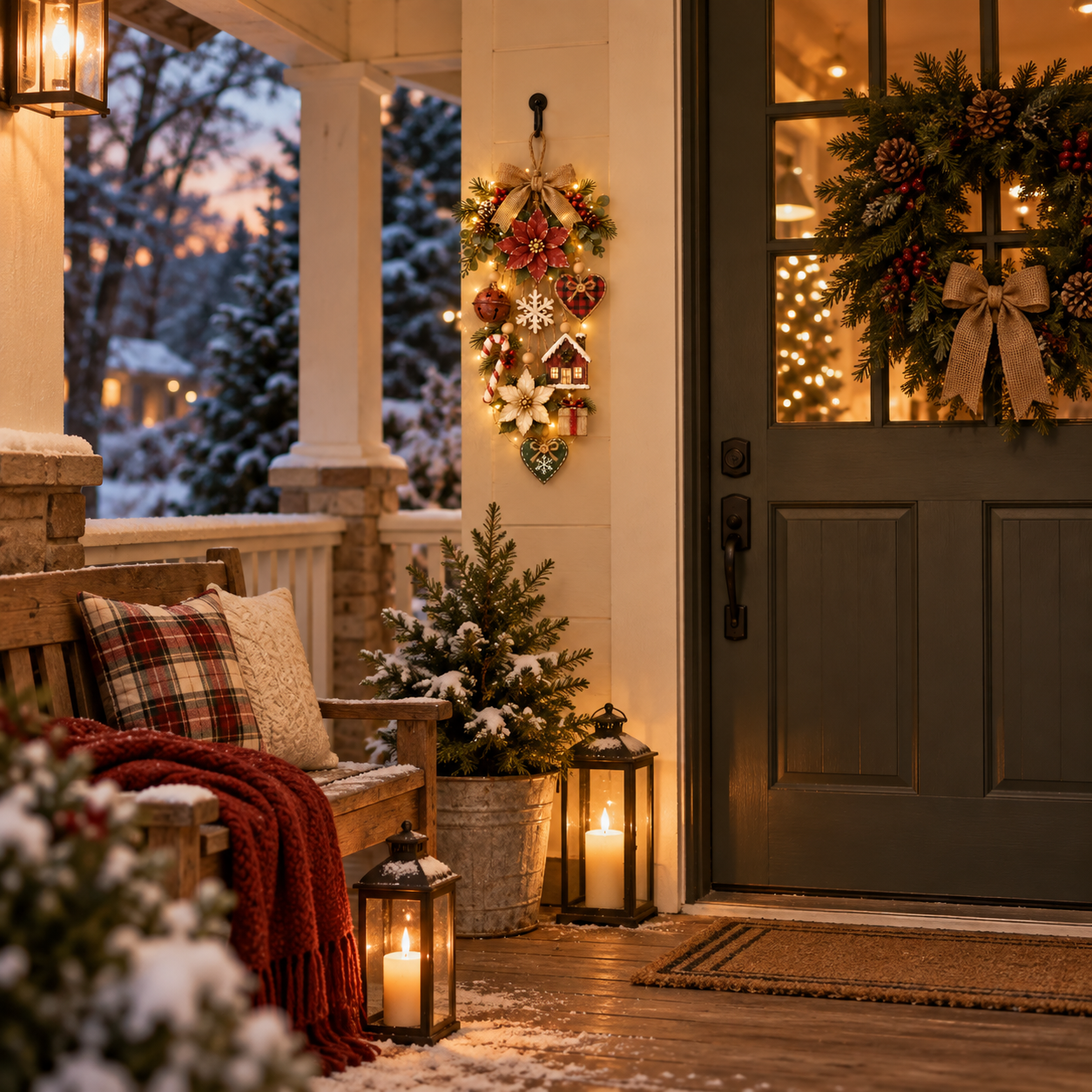 🎄Rustic Lighted Christmas Hanging Wall Decor