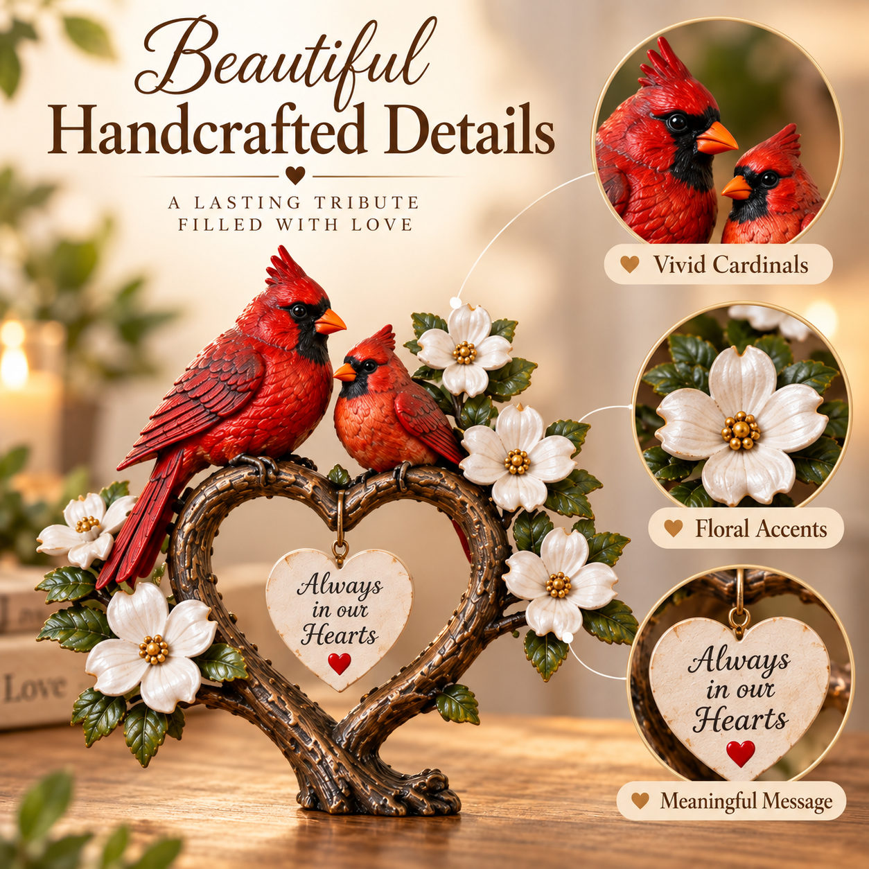 Red Cardinal Memorial Figurine