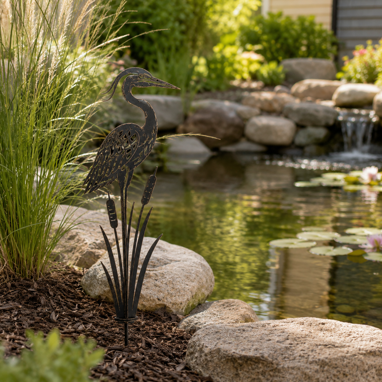 🐦Metal Heron Garden Stake