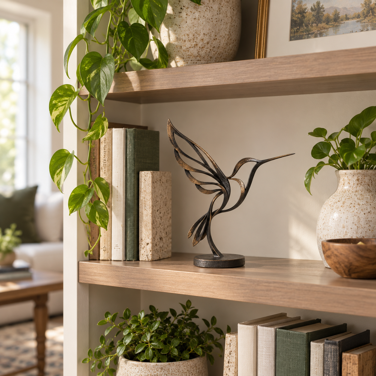 Abstract Hummingbird Iron Sculpture🐦