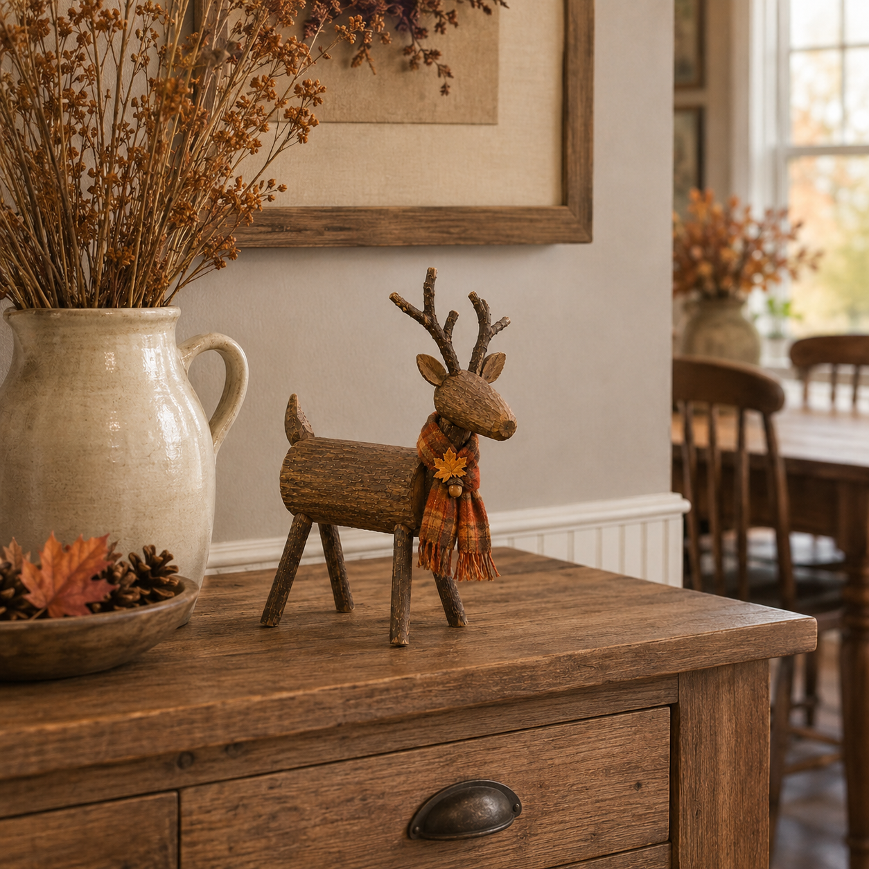 Rustic Wooden Deer Fall Decor