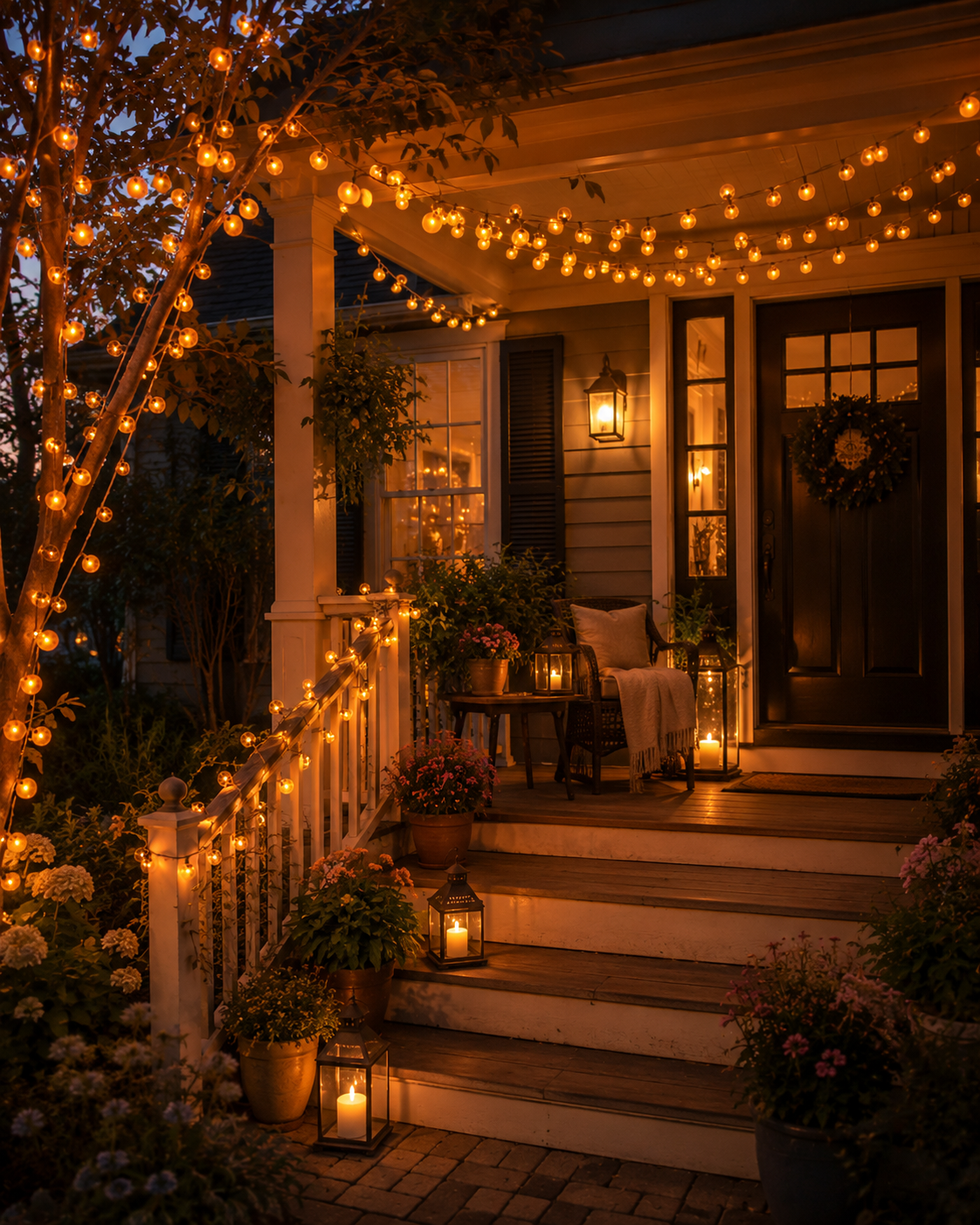 🍊 Solar Persimmon Lights