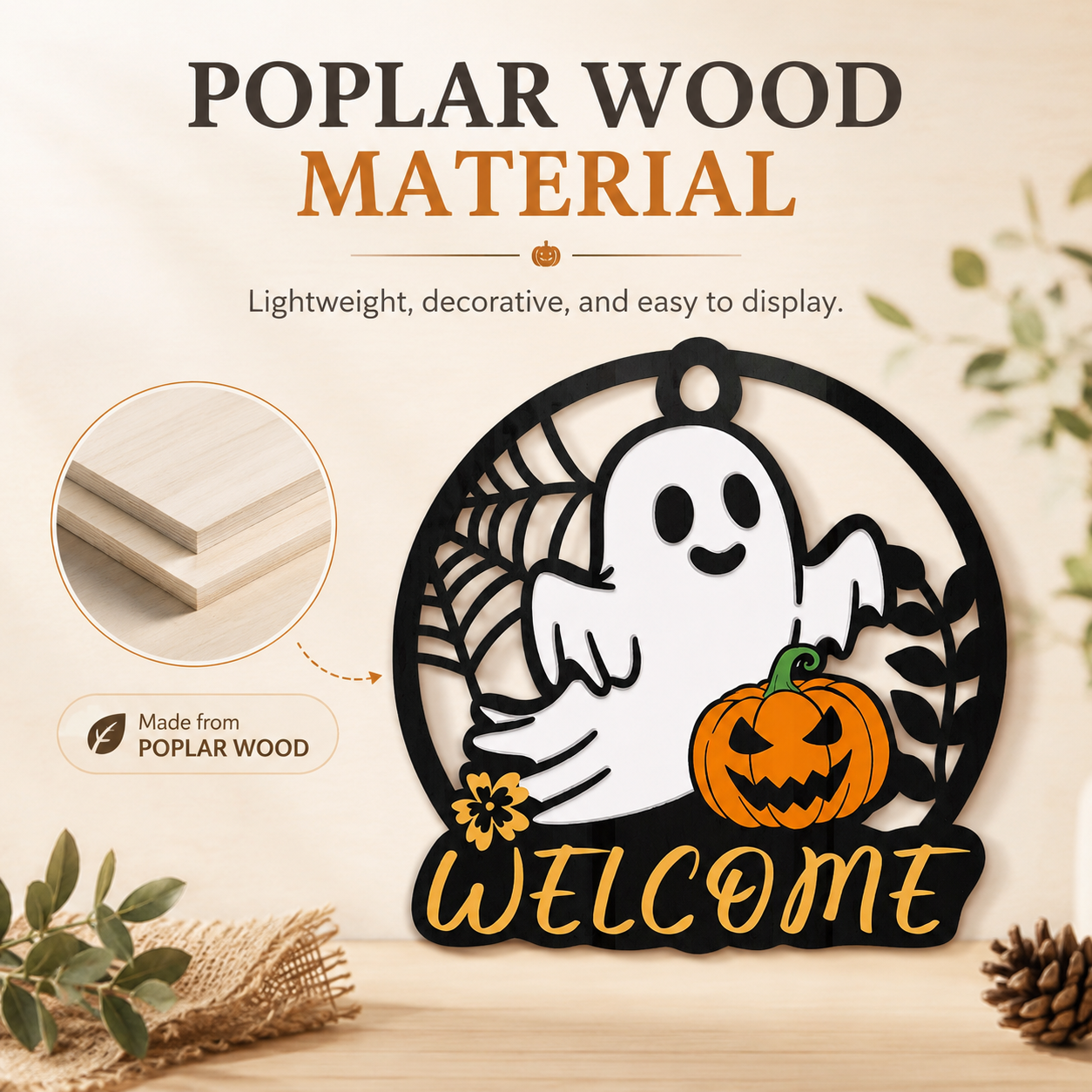 Welcome Halloween with a Cute Ghost Door Sign 🎃👻