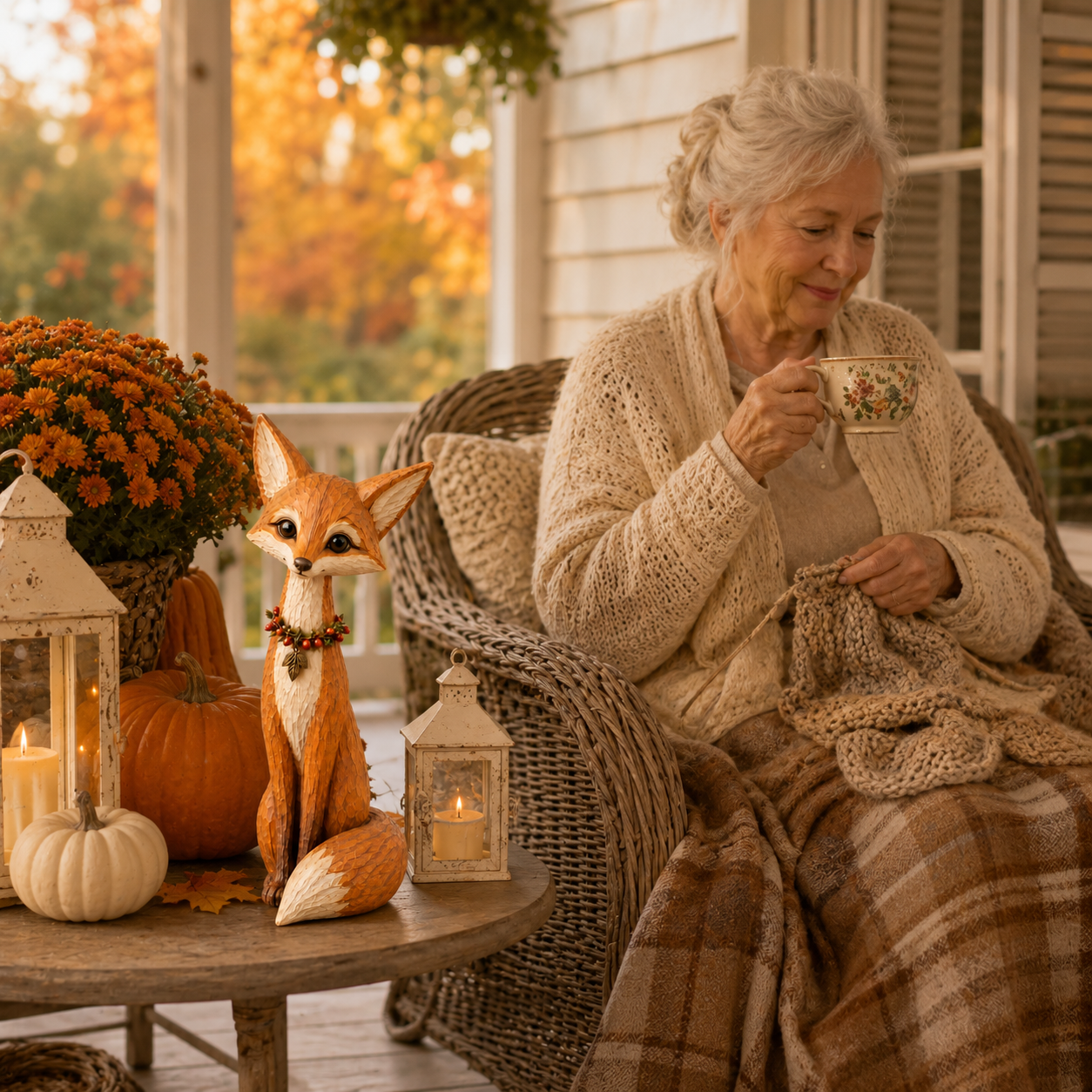 Hand-Carved Wooden Fox Figurine – 11.8-Inch Slim Woodland Tabletop Décor 🍂